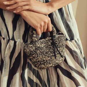 NWT MANEBI Natural Raffia Summer Bag Mini